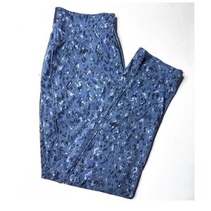 ATHLETA Athletic Pants Size 4 Blue Grey Camo Elastic Ribbed Waistband Activewear